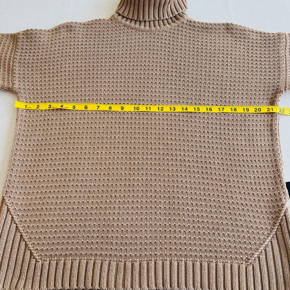 Holebrook Sweden Cotton Knit Turtleneck Sweater Taupe Neutral Sz S Granola Girl - Picture 7 of 8